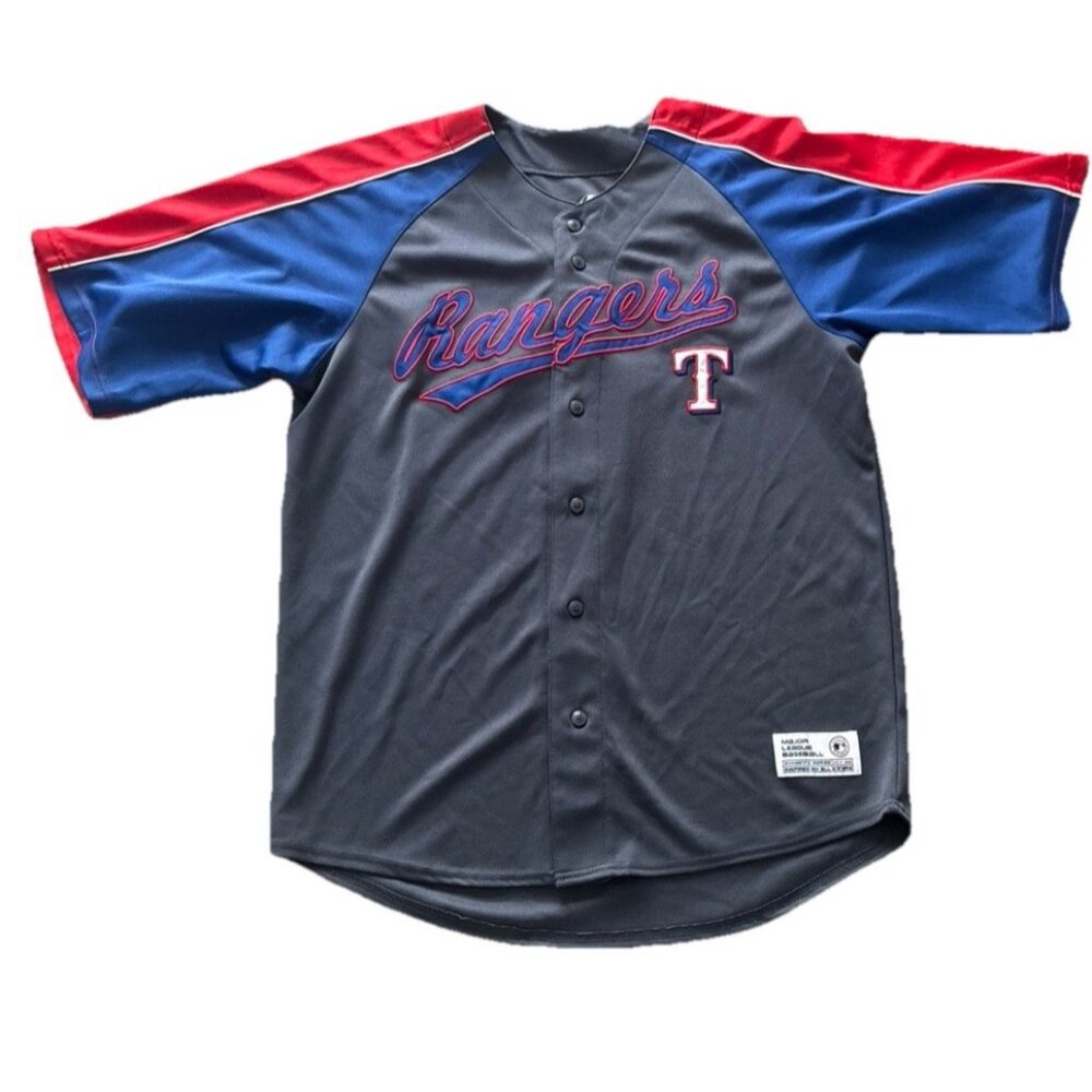 VTG Y2K Dynasty Series Texas Rangers Jersey Men’s LG “42-44”Blue MLB Baseball